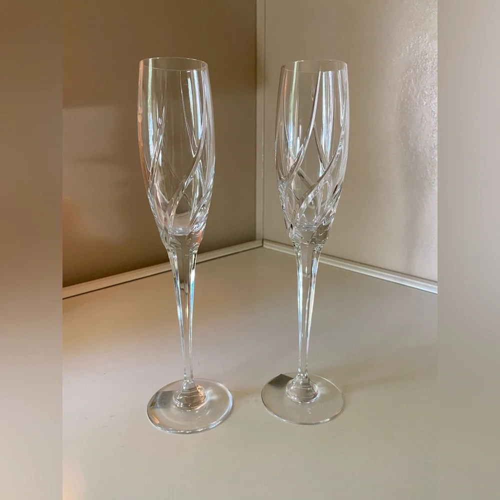 Mikasa hand blown crystal wine/champagne flutes/glasses “Olympus” from Slovenia - Picture 10 of 10